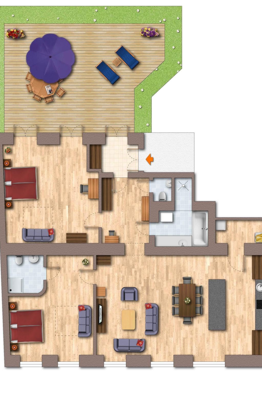 Appartement mit eigenem Garten und Terrasse-Image-tags.info