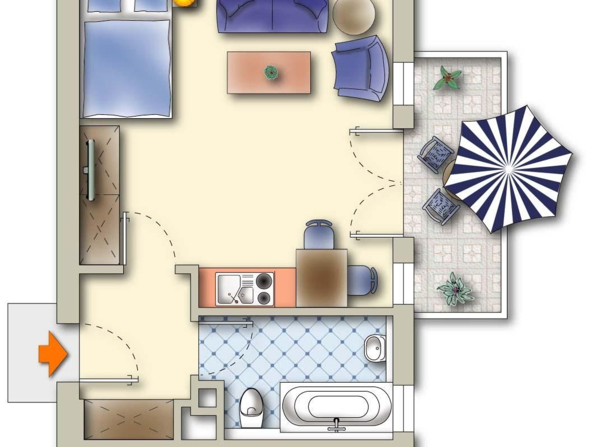 Studioappartement mit Balkon-Image-tags.info