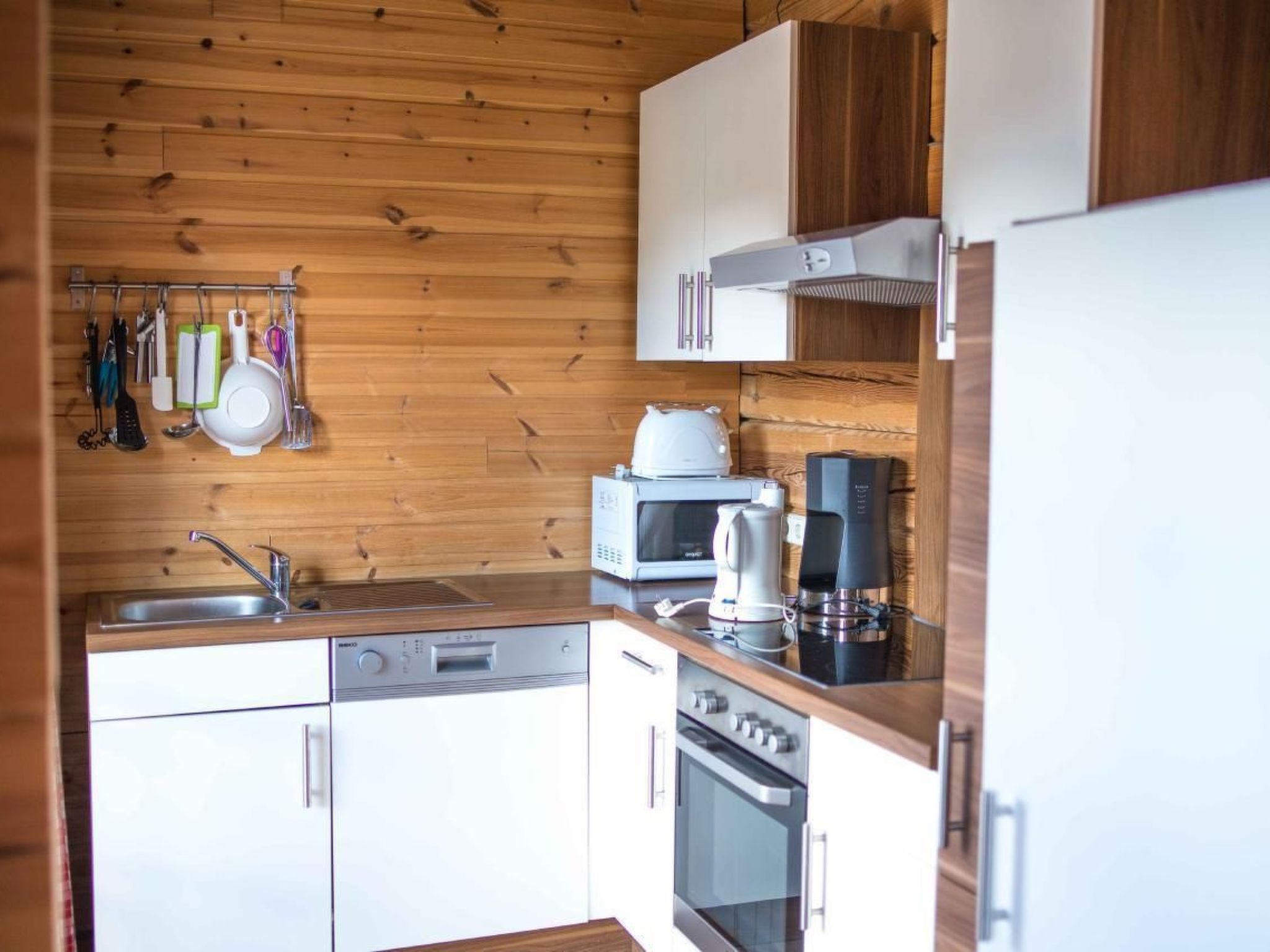 Schönes Ferienhaus in Holzblockbohle mit Sauna-Dedans