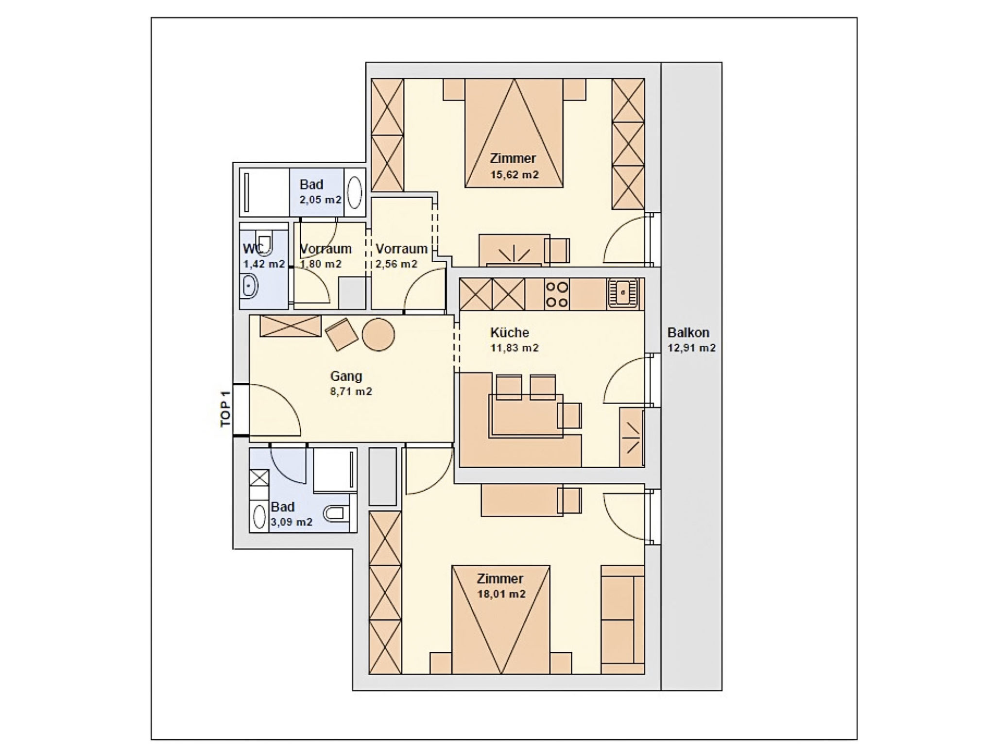 Ruim 4-persoons appartement aan de golfbaan in Aschau im Zillertal - foto 5