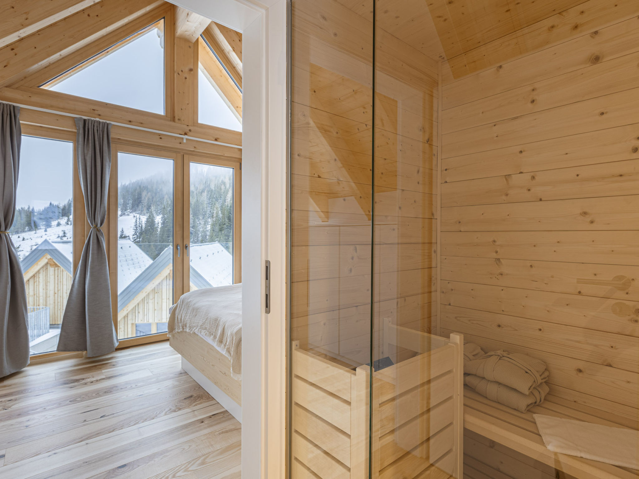 Chalet Nr. 4 mit 2 Schlafzimmern und Sauna-Binnen