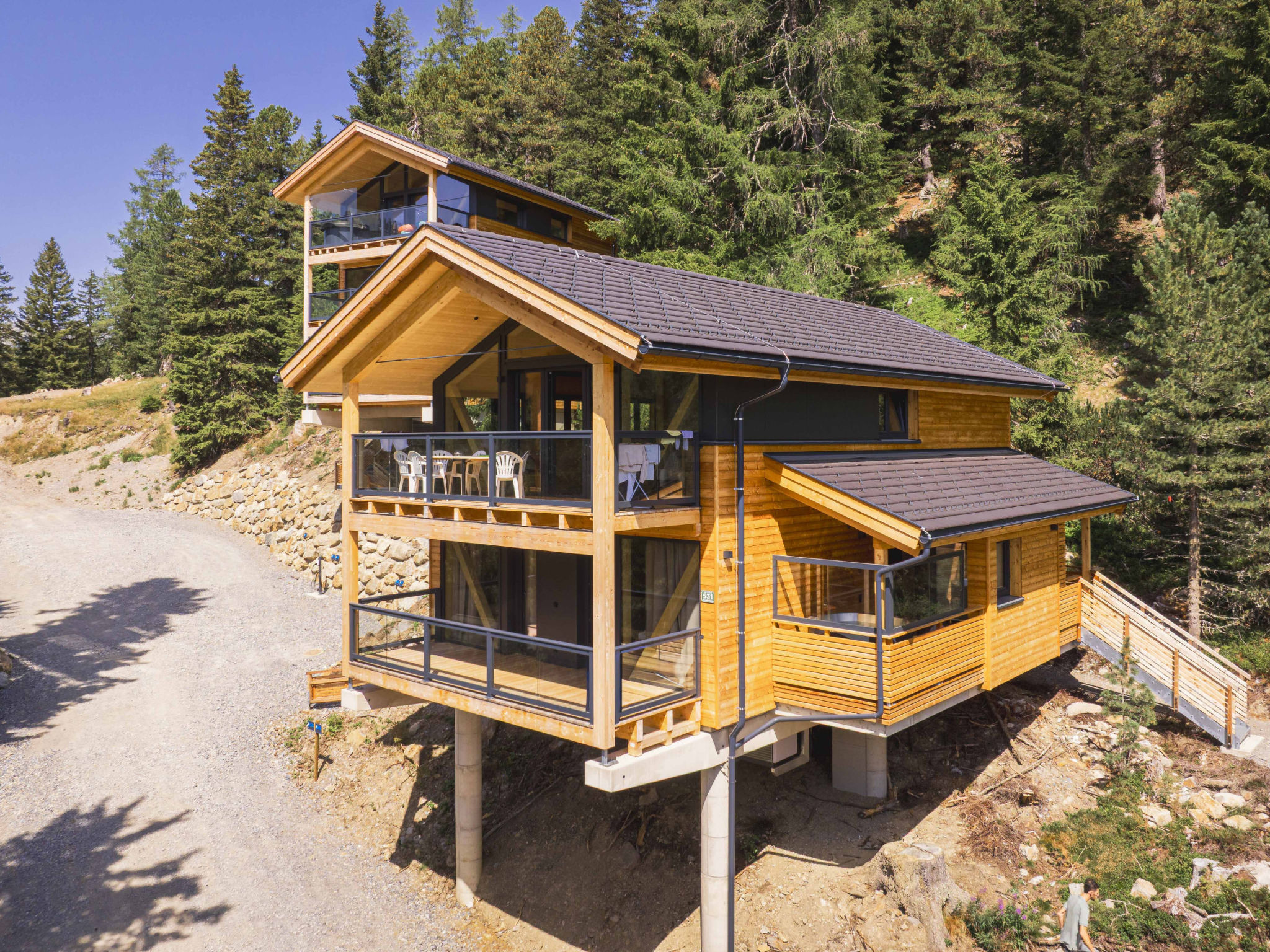 02_Nth031_Sup Chalet mit Sauna und Hot Tub 2 Etage - Draußen