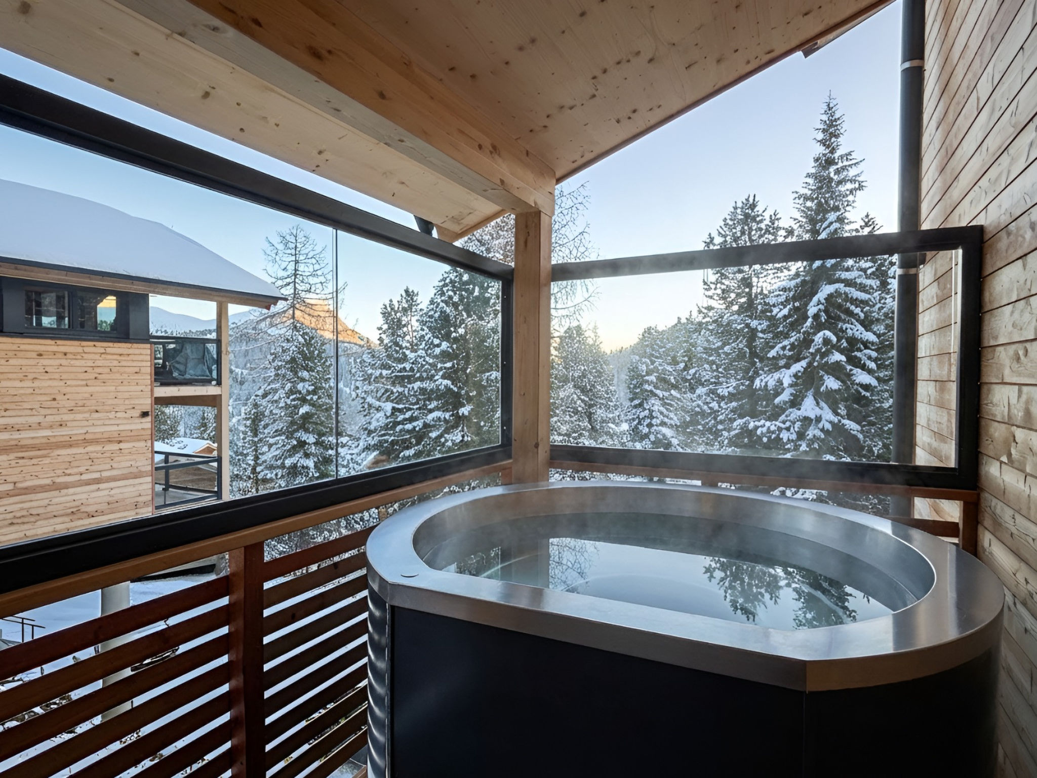02_Nth031_Sup Chalet mit Sauna und Hot Tub 2 Etage - Draußen