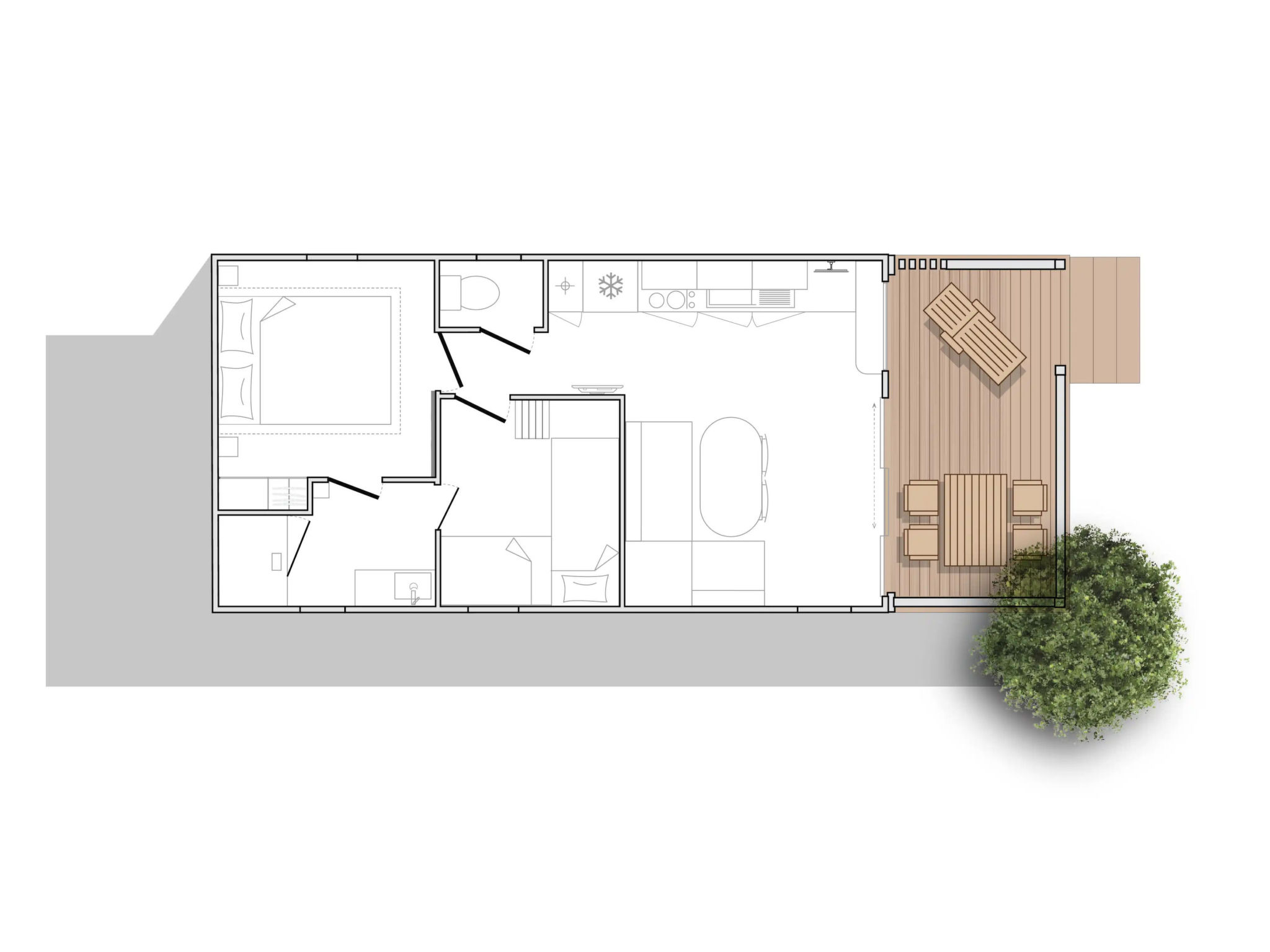 Camping Papillon Bouillon - Vakantiehuis Premium - Binnen