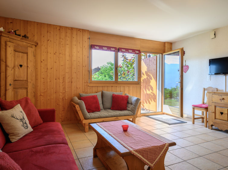 Bergzicht en wellness in appartement Plein Sud 3, Ovronnaz in Ovronnaz