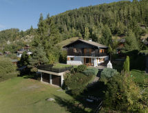 Vrijstaand chalet in La Tzoumaz met tuin, garage en uitzicht op de bergen - thumbnail 1