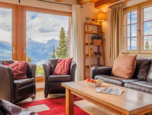 Chalet Petit Nid in Nendaz: open haard en bergzicht op 550m van de piste - thumbnail 2