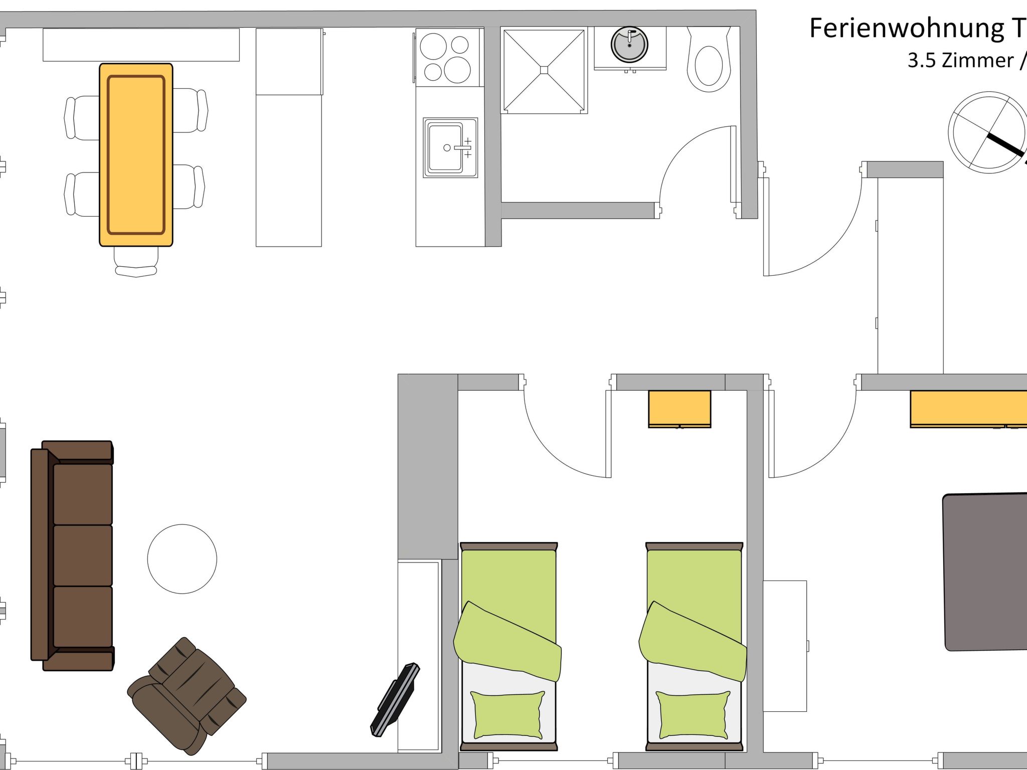 Photo of Titschermatte Appartement/Fewo, Bad, WC, 2 Schlafräume 3-Zimmerwohnung