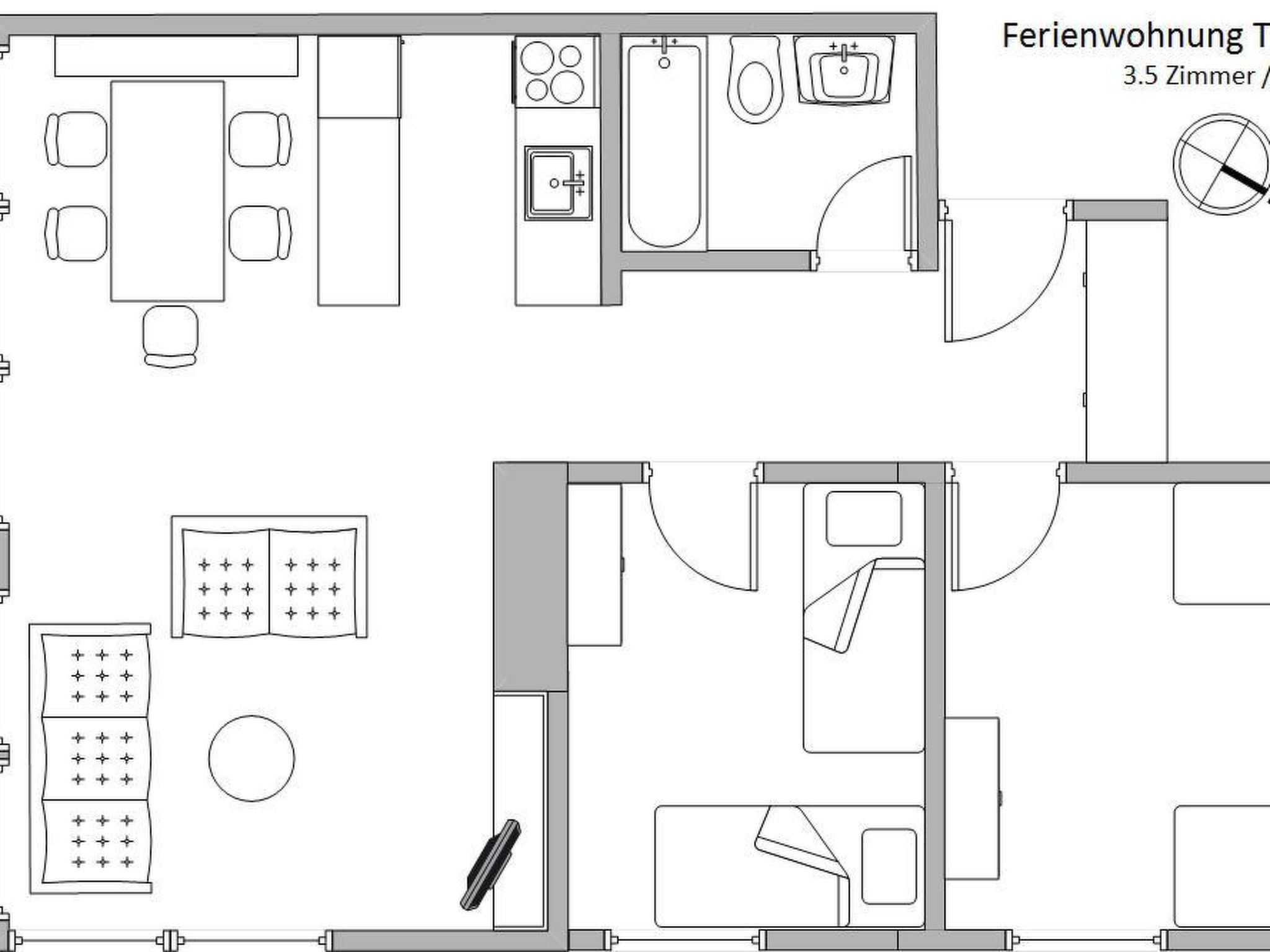 Photo of Titschermatte Appartement/Fewo, Bad, WC, 2 Schlafräume 3-Zimmerwohnung