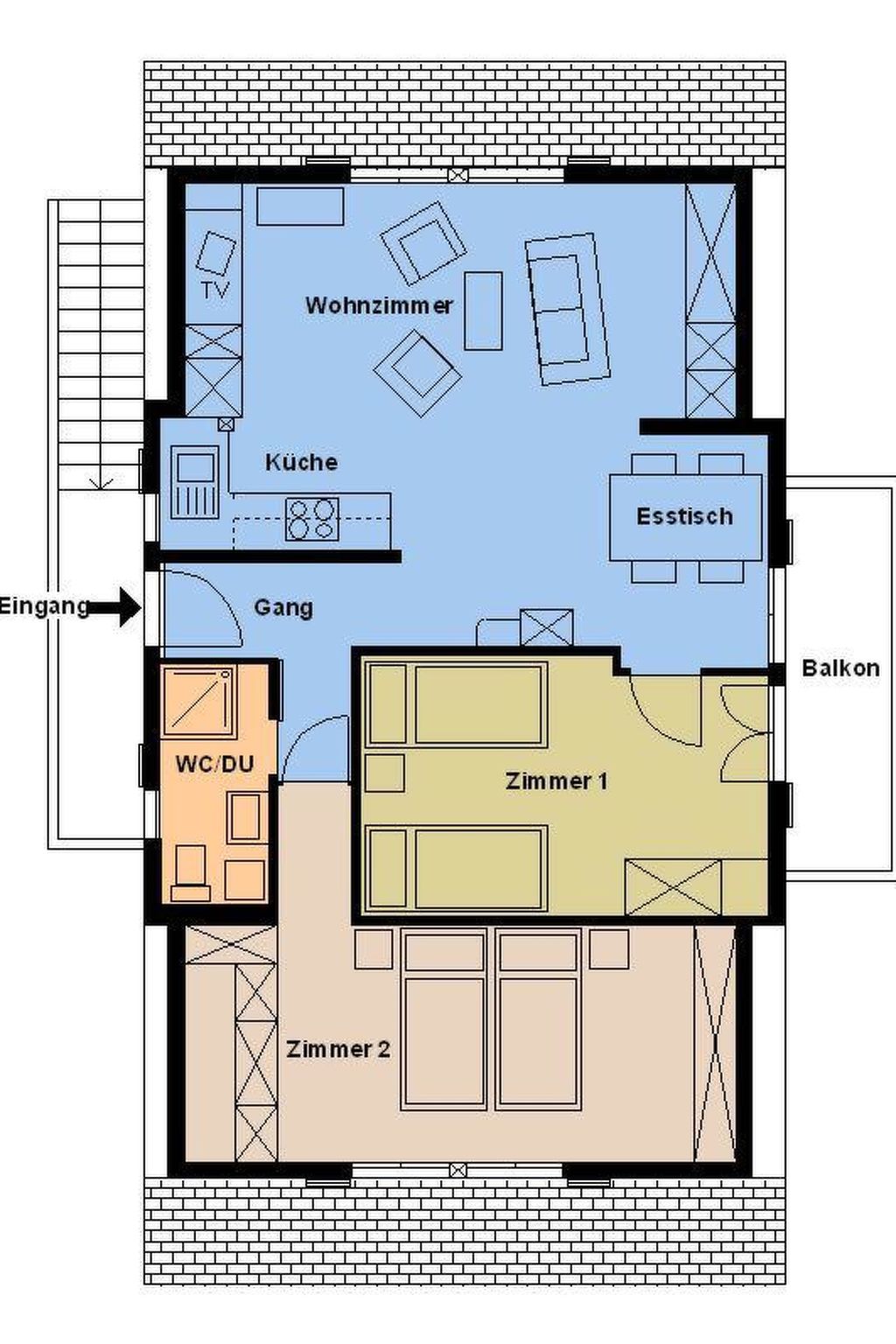 Photo of Wildrösli Appartement/Fewo, Dusche, WC, 2 Schlafräume 3-Zimmerwohnung 1.Stock