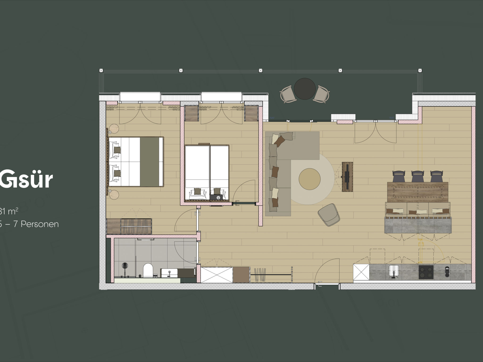 Photo of KURVE Apartments & Lounge Appartement/Fewo, Bad, WC, 3 Schlafräume