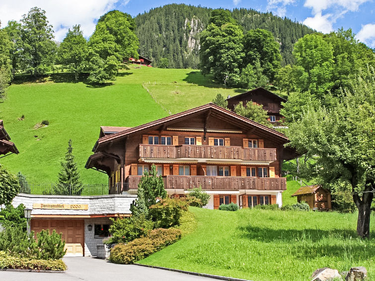 Bergzicht en wellness in ruim appartement Chalet Hori, Grindelwald in Grindelwald
