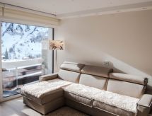 Haus Flaminia 39: Gezellig appartement in hartje Leukerbad met open haard - thumbnail 2