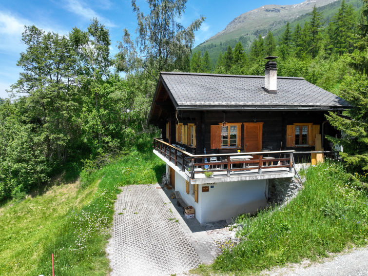Chalet Coquelicot in Zinal met open haard en bergzicht in Zinal