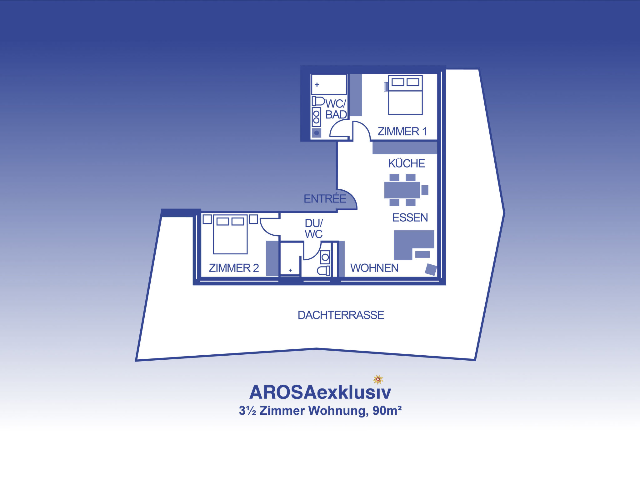 Photo of Penthouse mit 2 Schlafzimmer und 2 Badezimmer