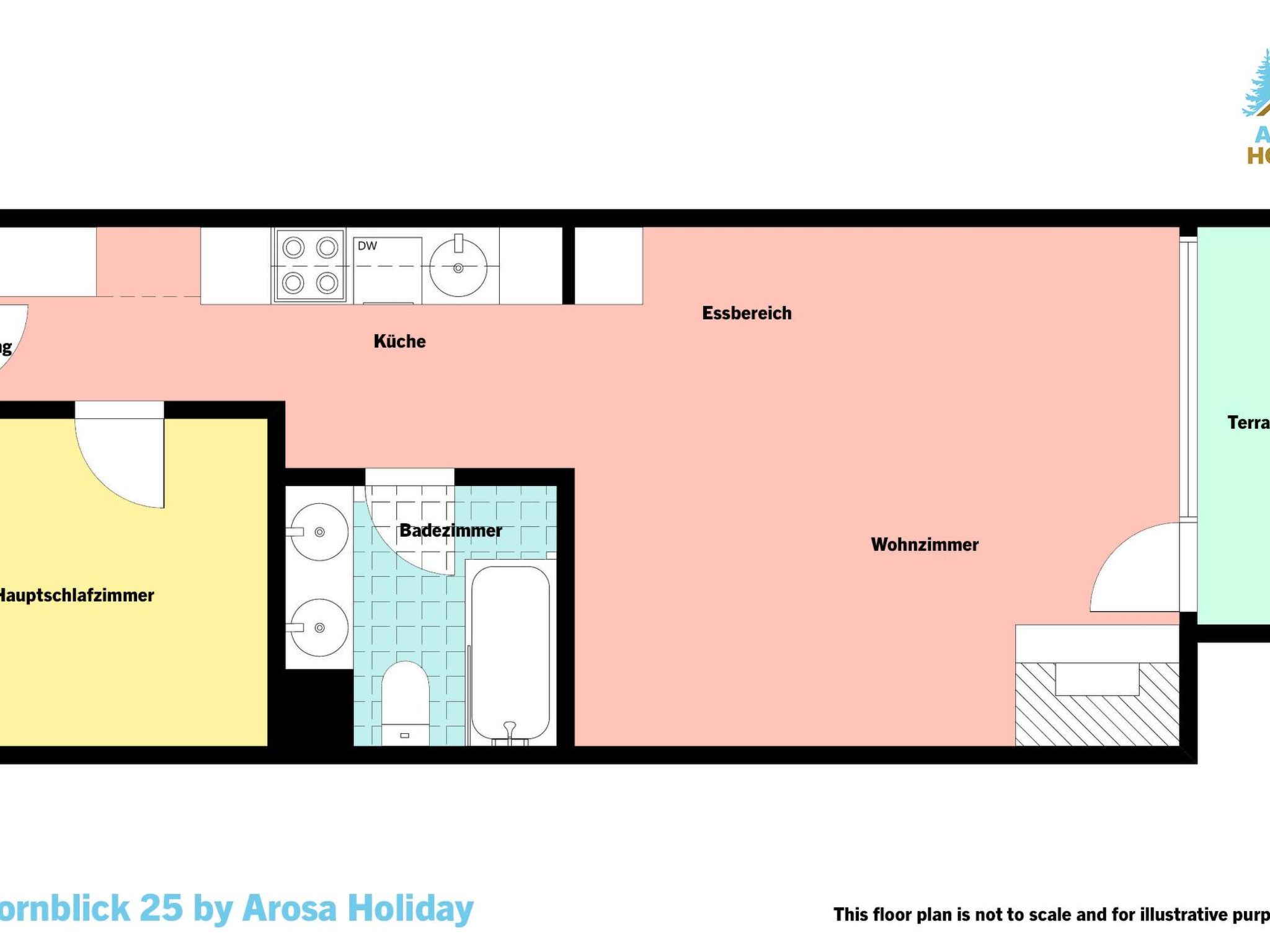 Photo of Rothornblick 25 by Arosa Holiday Appartement/Fewo, Bad, WC, 4-Bettwohnung