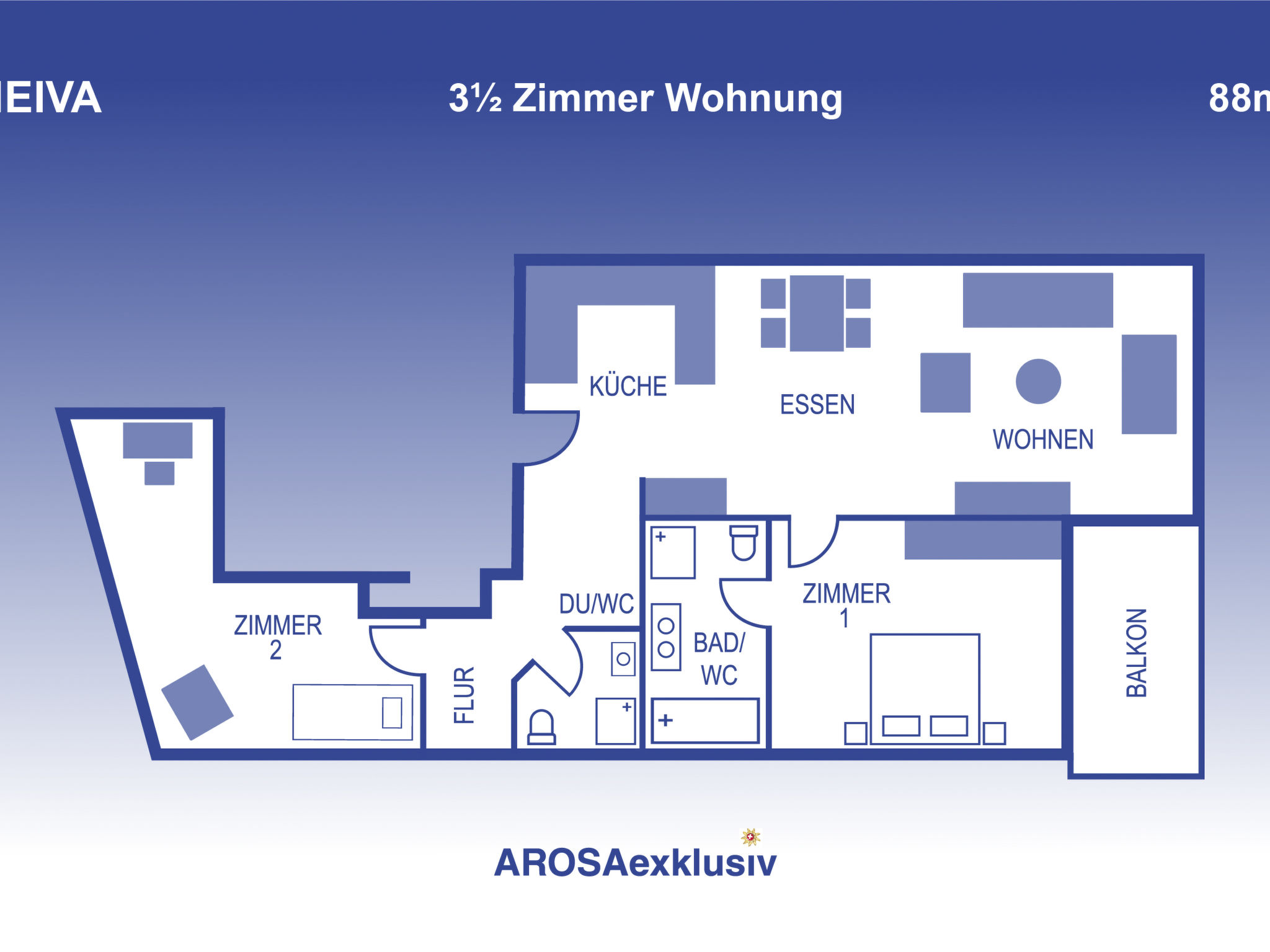 Neiva 3-Zimmer Ferienwohnung mit Südbalkon, 88 m2