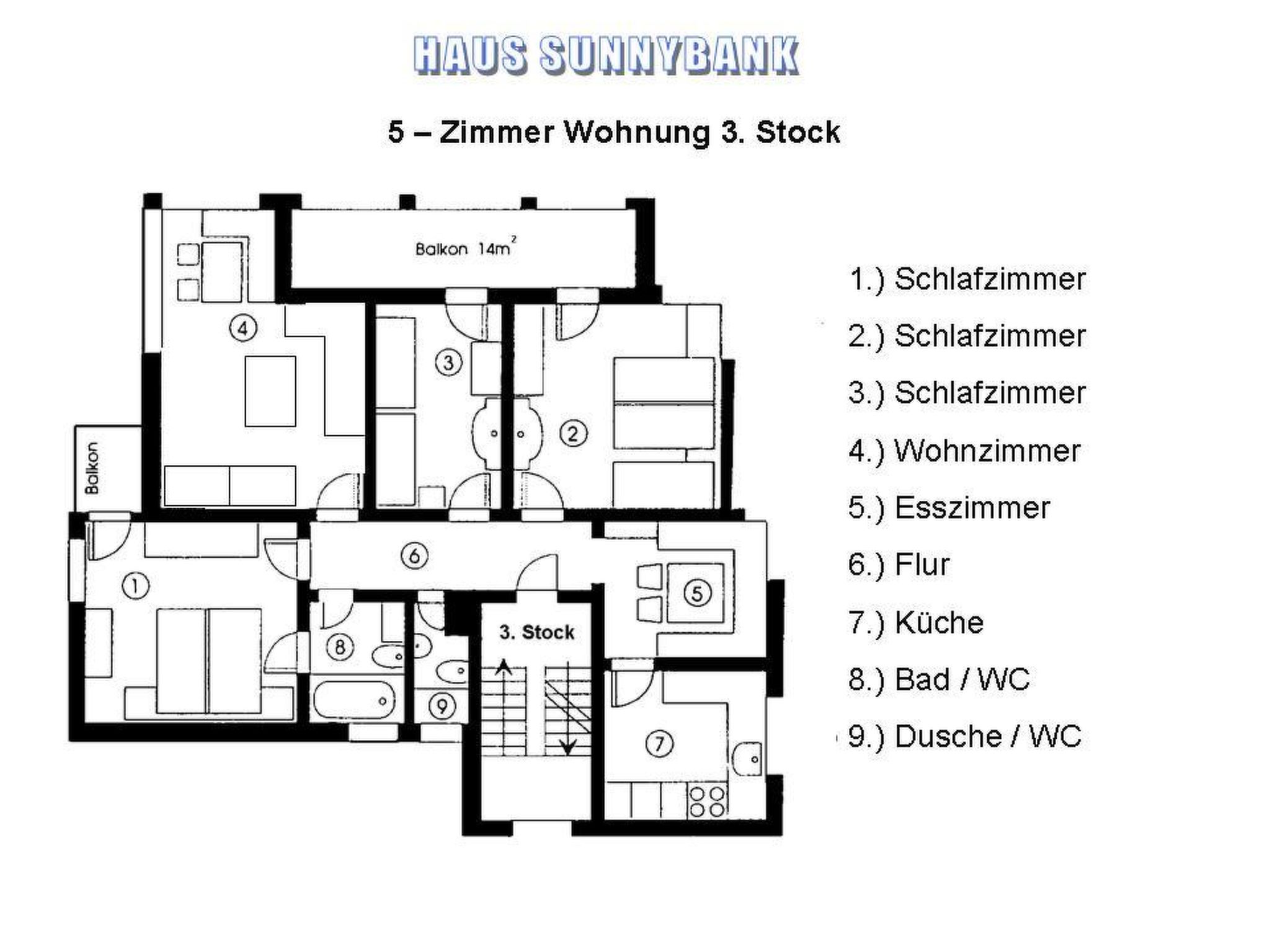 Photo of Sunnybank / 3. St. Appartement/Fewo, Dusche und Bad, WC, 10-Bettwohnung