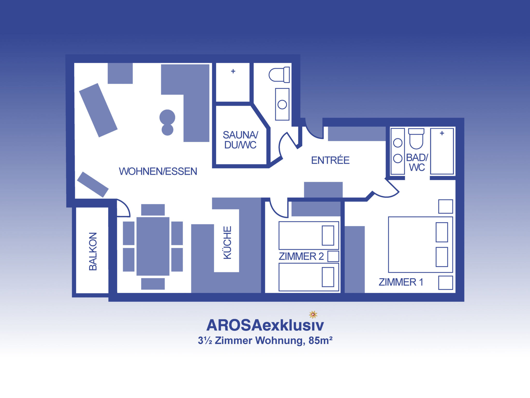 Photo of 3.5 Zimmer Wohnung mit Südbalkon, 4 Betten
