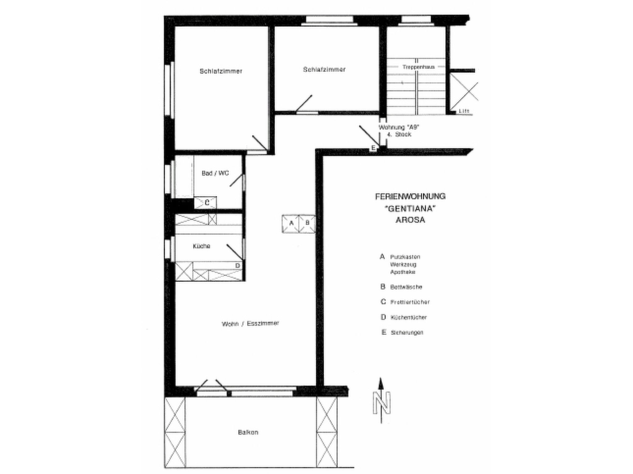 Gentiana A-9 Appartement/Fewo, Bad, WC, 6-Bettwohnung 6-Bettwohnung - Binnen