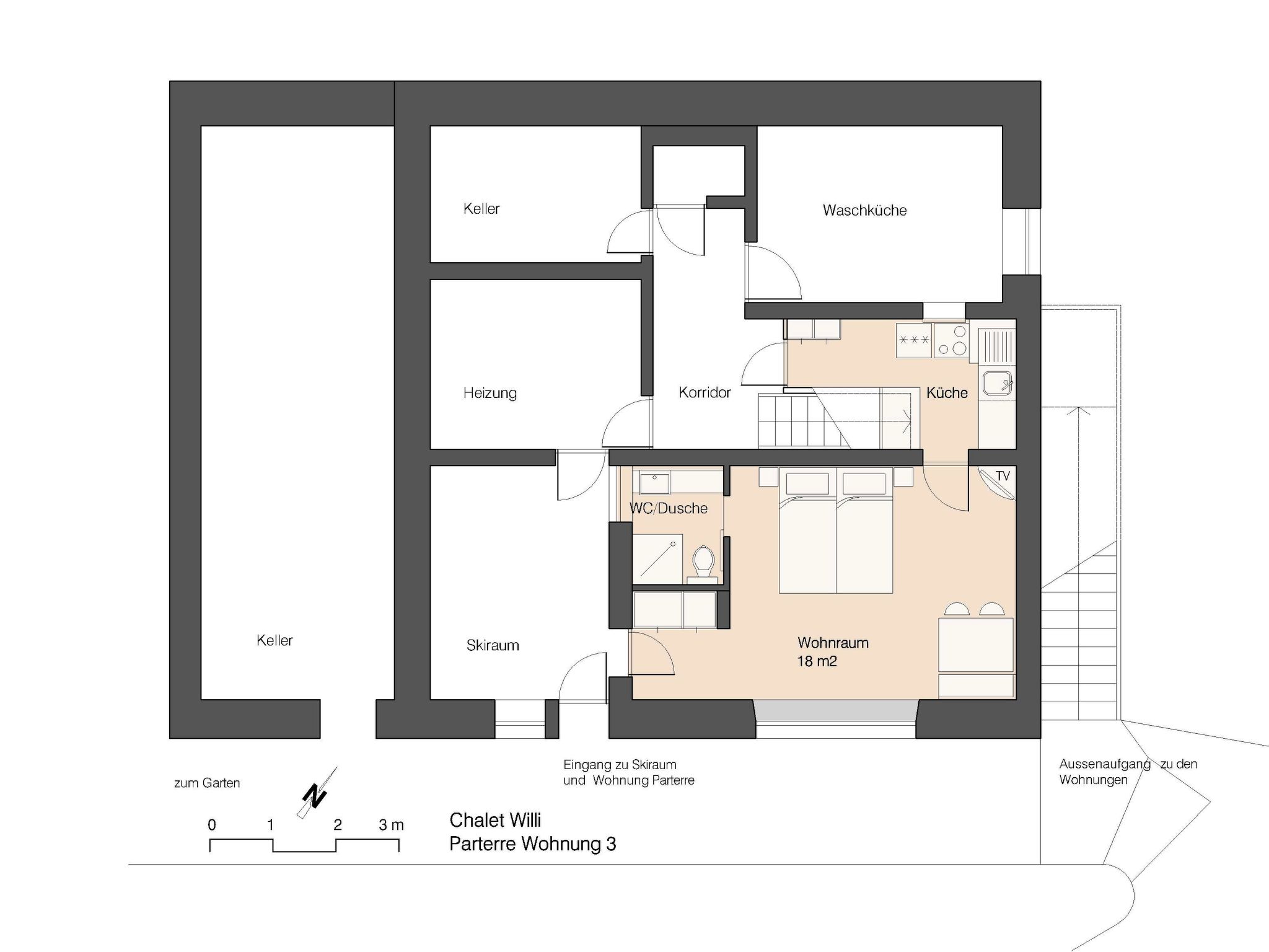 Photo of Chalet Willi-Parterre Appartement/Fewo, Dusche, WC, 2-Bettwohnung