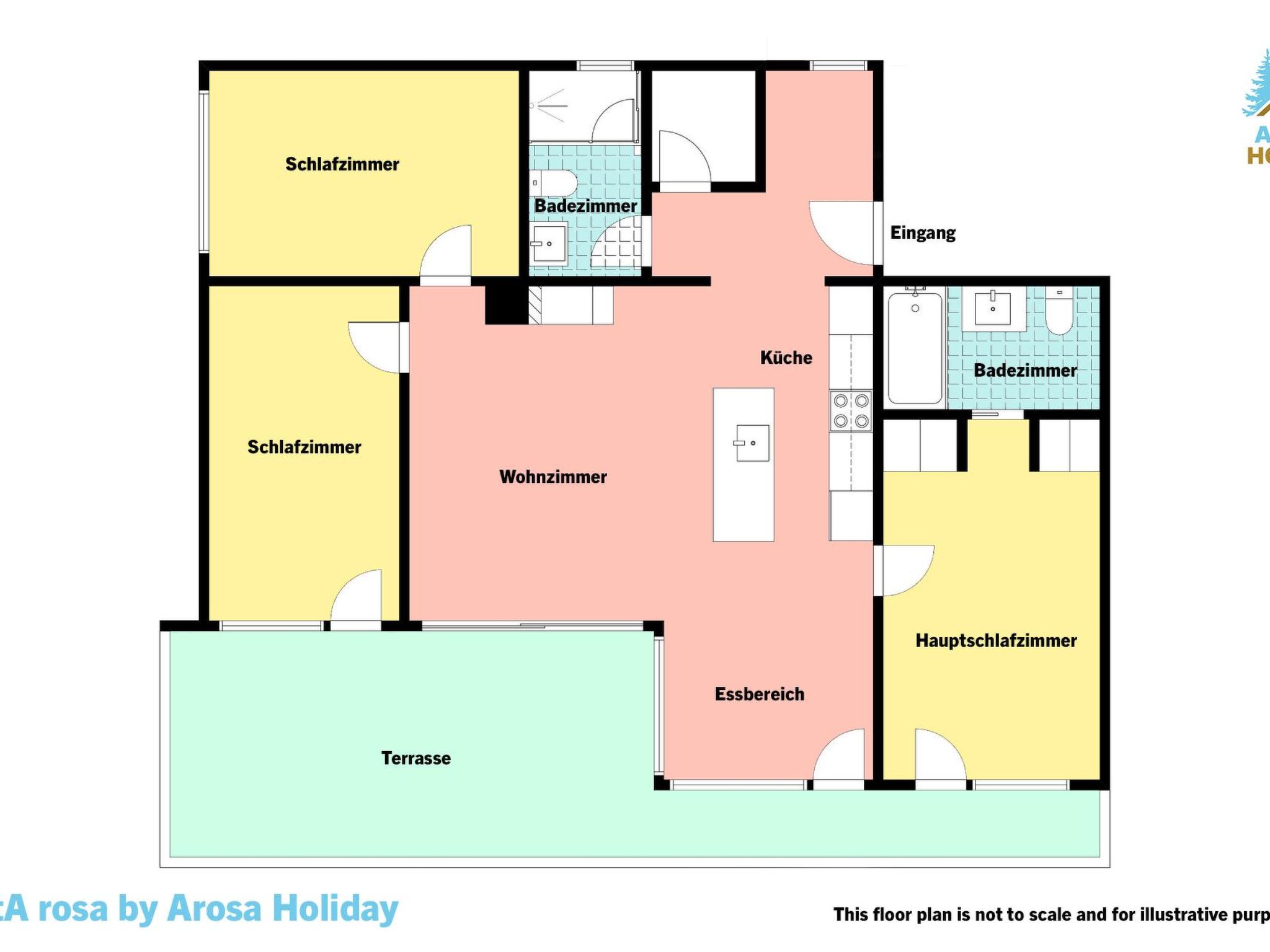 Photo of PlantA rosa by Arosa Holiday Appartement/Fewo, Dusche oder Bad, WC, 6-Bettwohnun