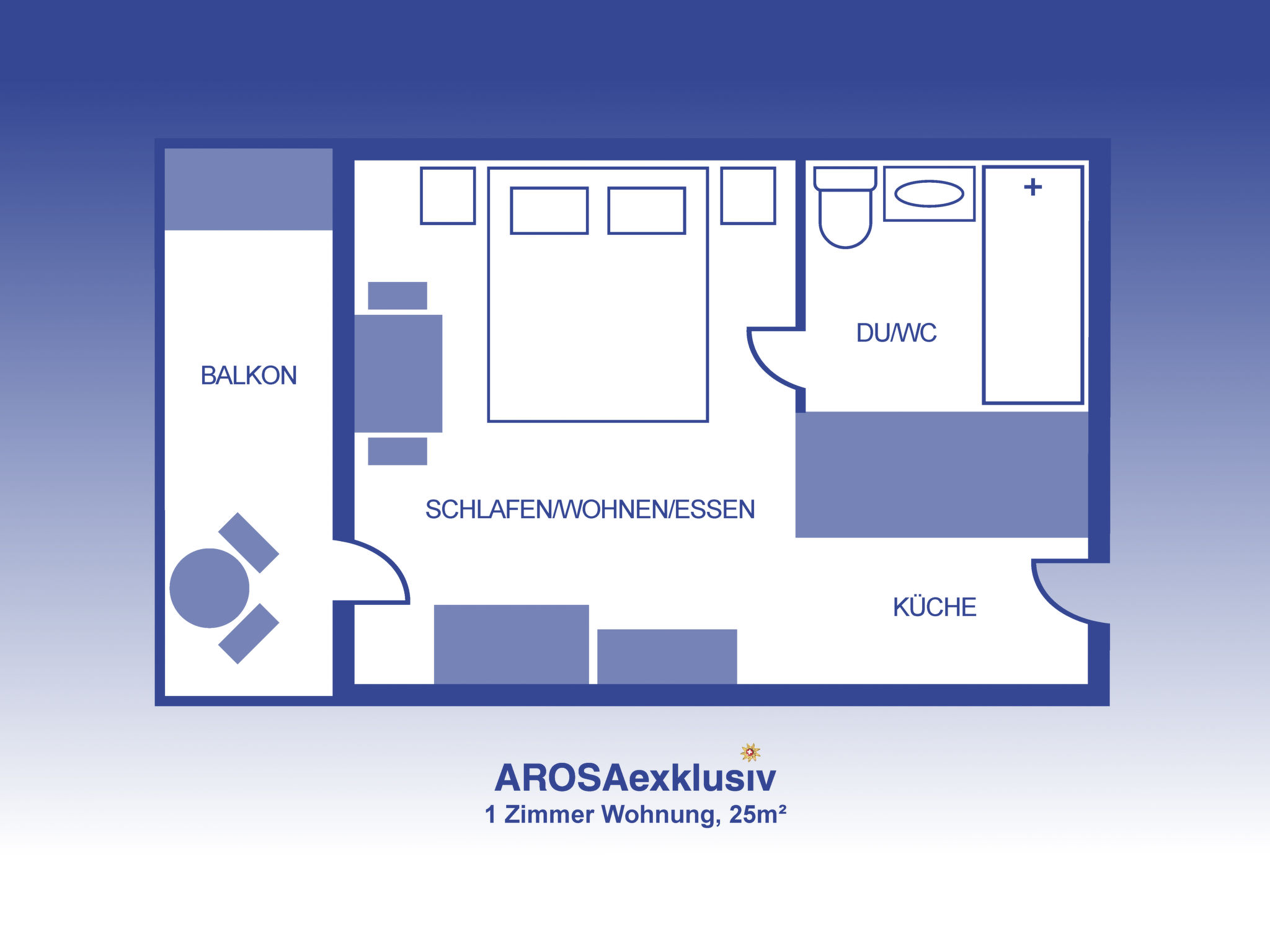 Photo of Studio mit Balkon, Doppelbett, Küche und Bad