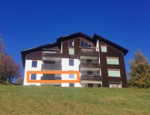 Gemütlichkeit: Gezellig appartement met zwembad, sauna en bergzicht in Brigels - thumbnail 2