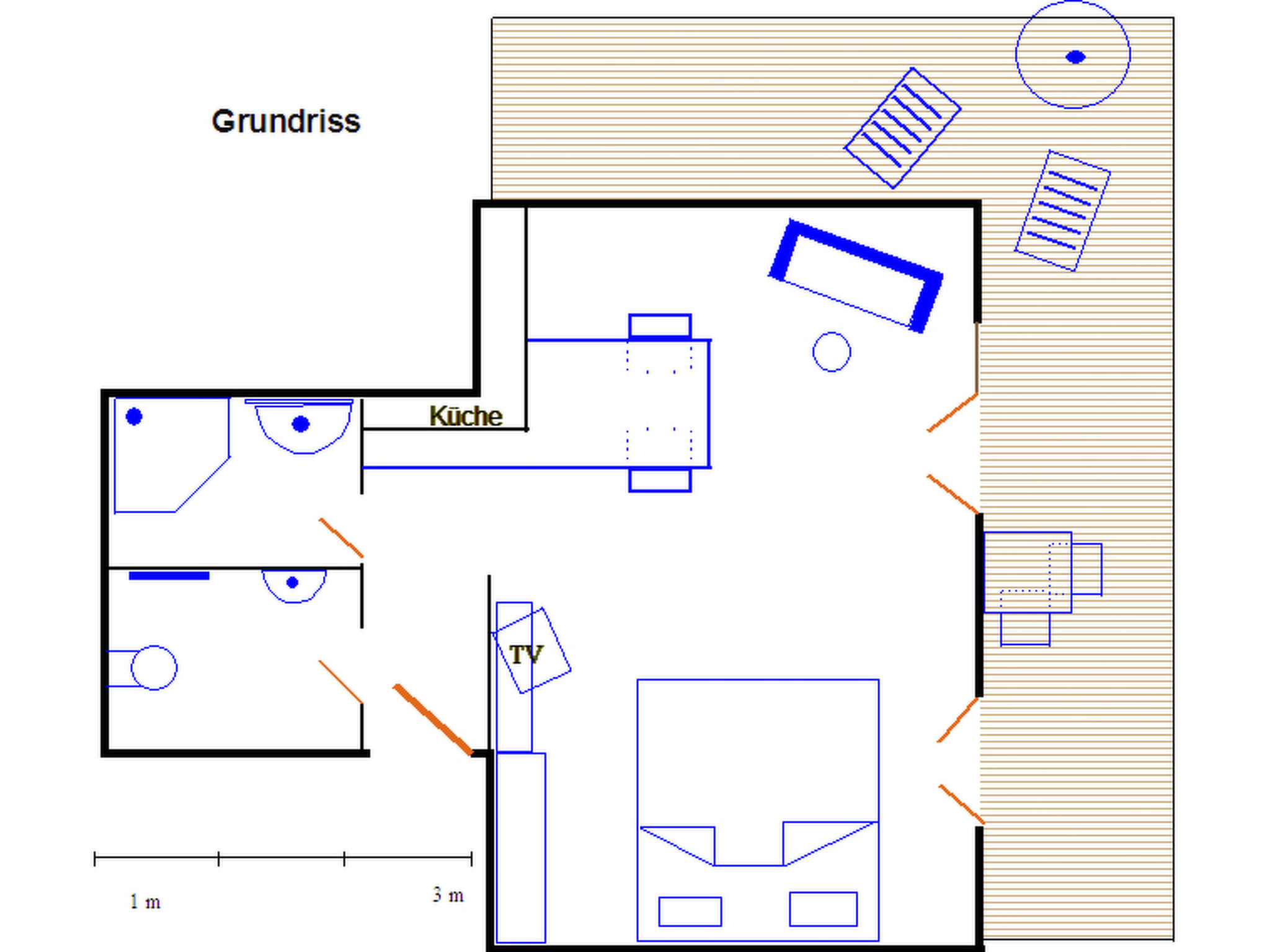 Appartement Chalet Manulia 1 Appartement/Fewo, Dusche oder Bad, WC 1 1/2-Zimmerwohnung – Plan, photo 6 sur 6
