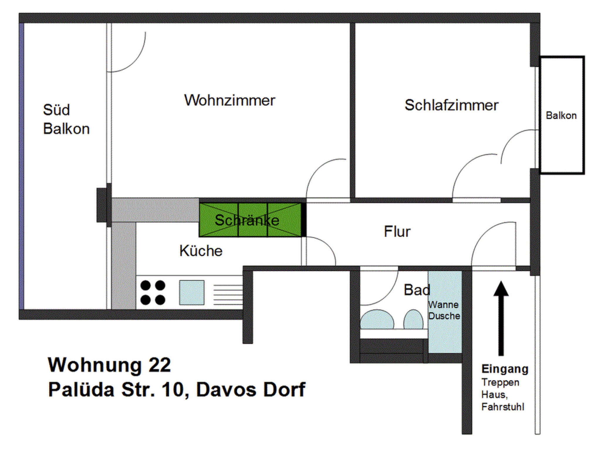 Photo of Uf dr Egga 22 Appartement/Fewo, Dusche oder Bad, WC 2-Zimmerwohnung