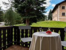 Chesa Palüdin 10: Sfeervol appartement in Pontresina met open haard en tuin - thumbnail 5