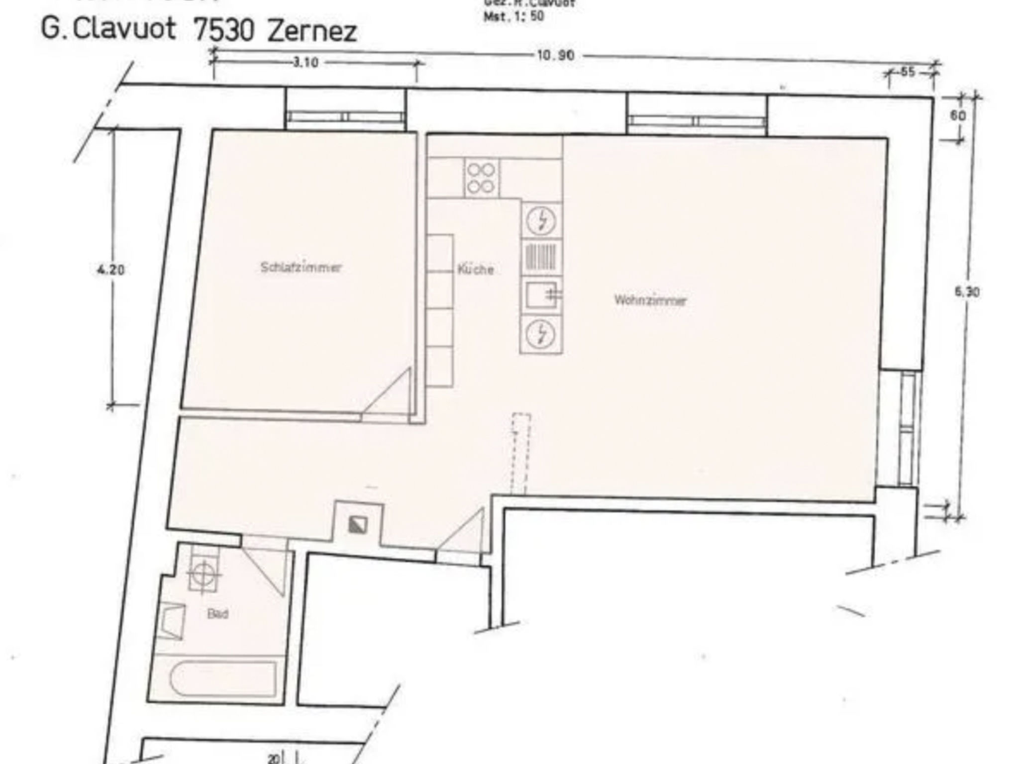 Appartement Chasa Clavuot, (Zernez) – Plan, photo 9 sur 9