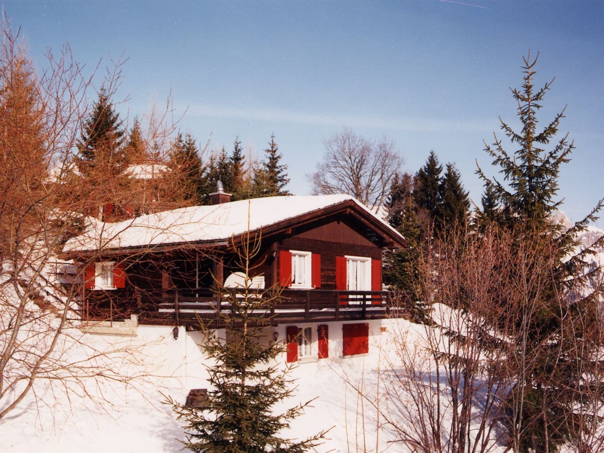 Chalet Hasehüsli, (Flumserberg Tannenboden). 2.5 Zimmerwohnung Partere, Wohnzim - Buiten
