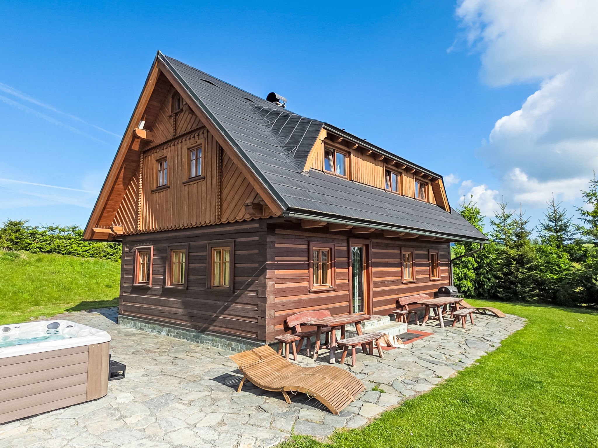 Timber Lodge with Hydromassage - Dehors