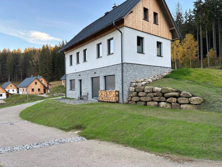 "Chalupa 13ka - Dolní apartmán", appartement 3-kamers op de begane grond. Zeer mooi en modern ingericht: open woonkamer met panoramavenster met zwedenkachel en Digitale TV. Uitgang naar het terras. ..