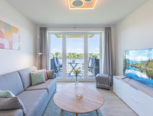 Zonovergoten vakantieflat aan het meer in Nordstrand, vlakbij de Noordzee - thumbnail 6