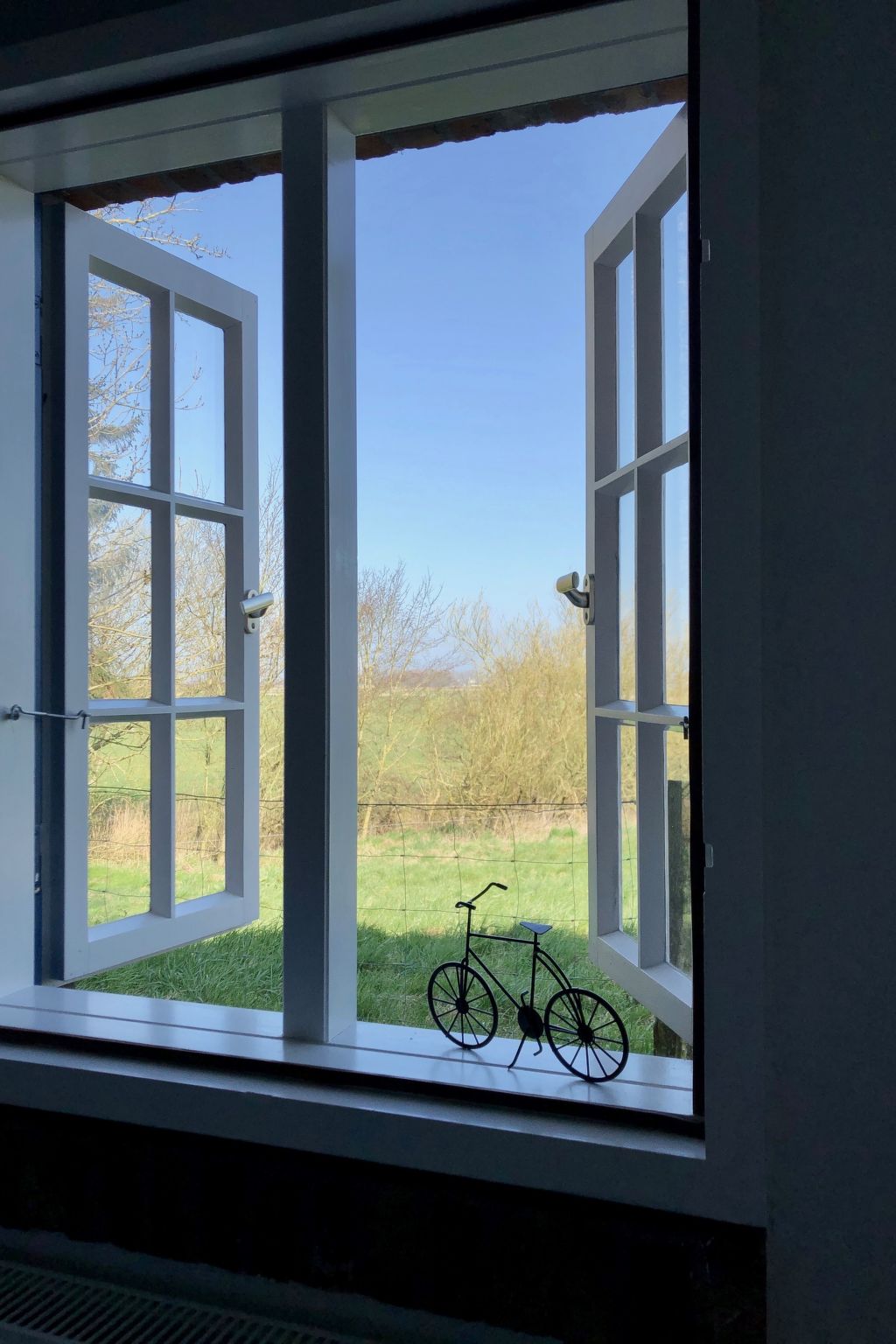 Reetdachhaus inmitten von Wiesen und Feldern-Binnen