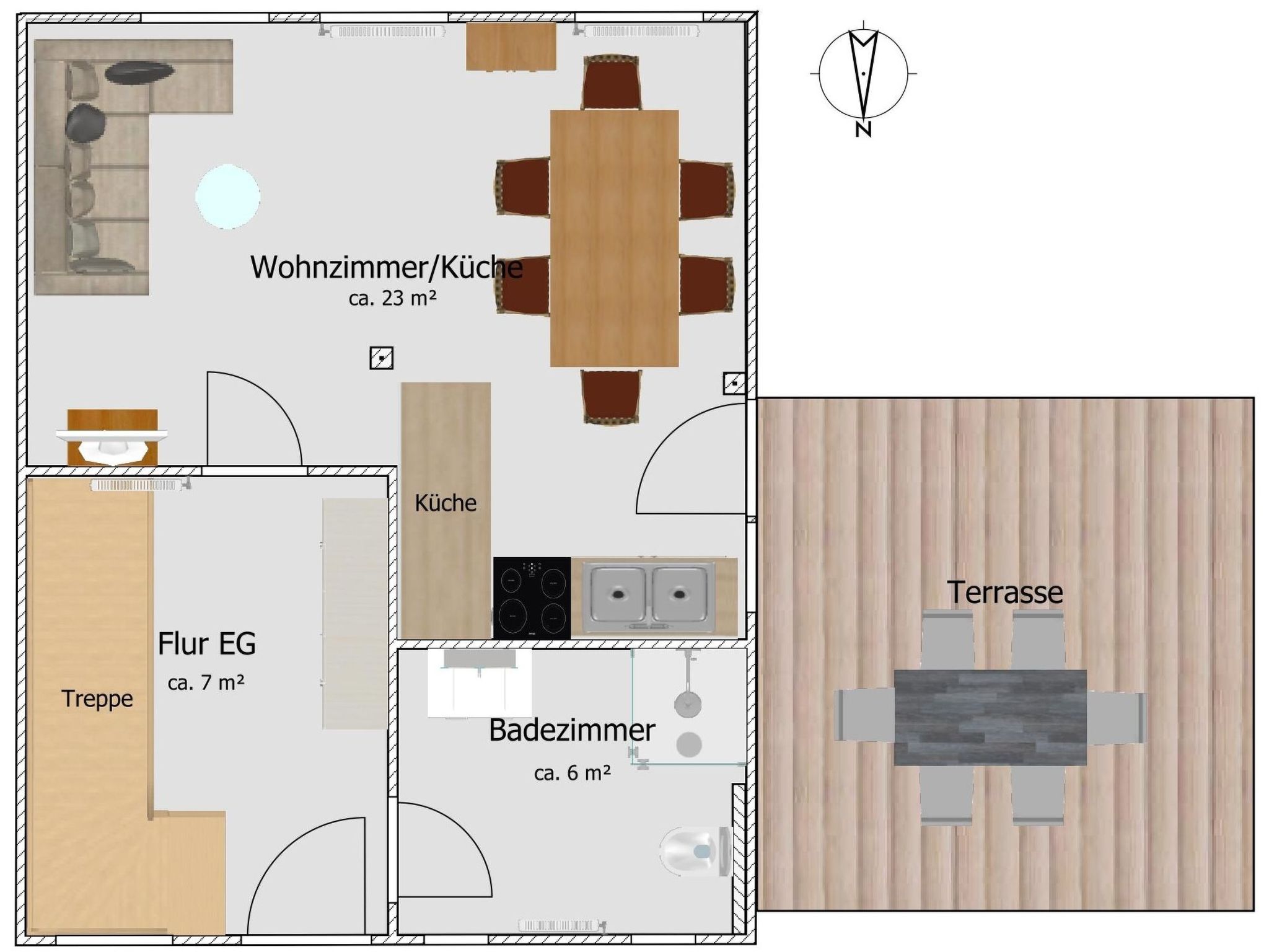 In Lutterbek mit Kleinem Garten-Binnen