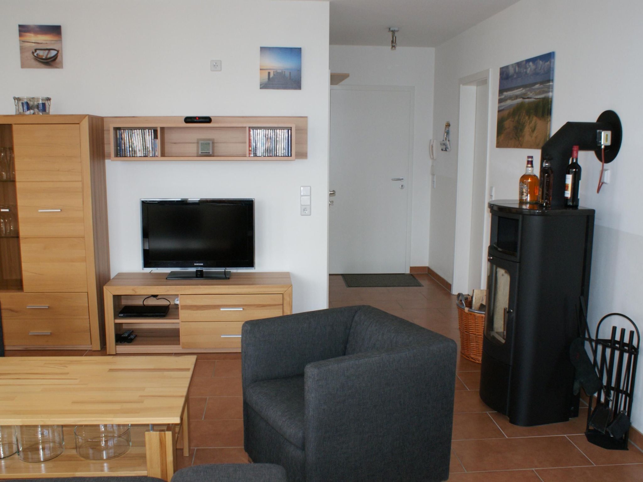 Wohnung in Strandnähe mit Sauna und Kamin