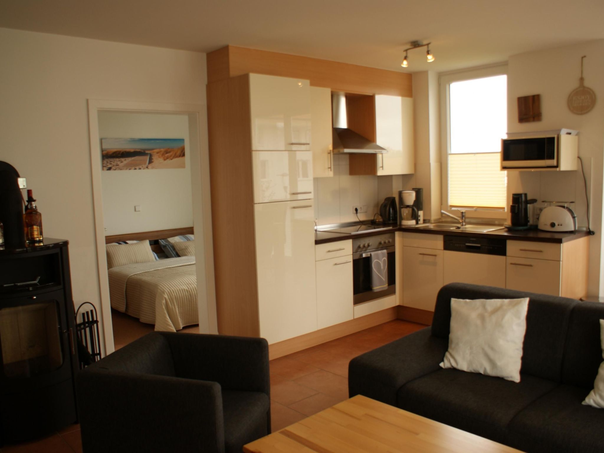 Wohnung in Strandnähe mit Sauna und Kamin - Binnen