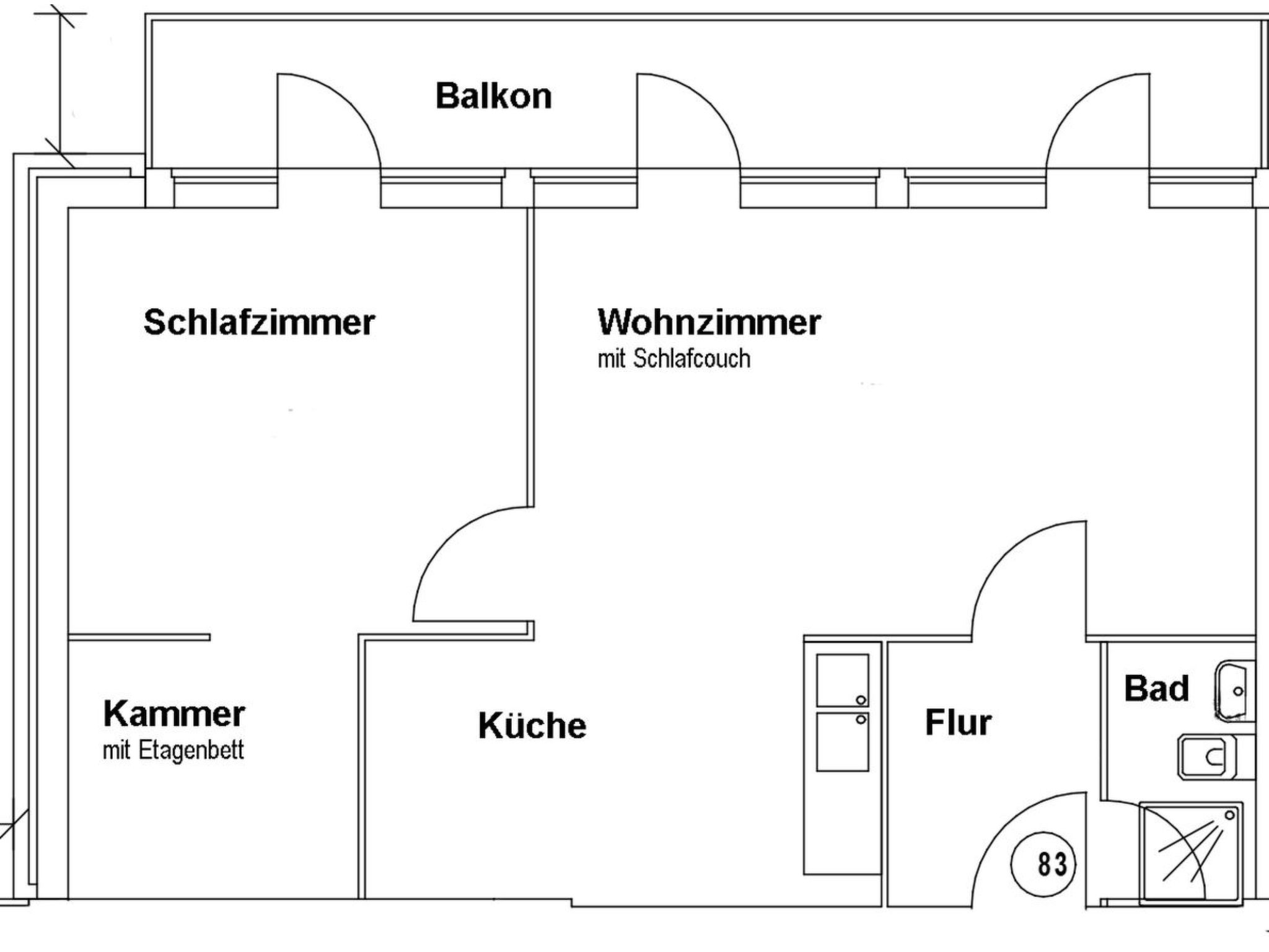 Für 2 Personen  + 4 Kinder ca. 52 m&sup2; in Norderney, Norddeutschland (Nieder - Binnen