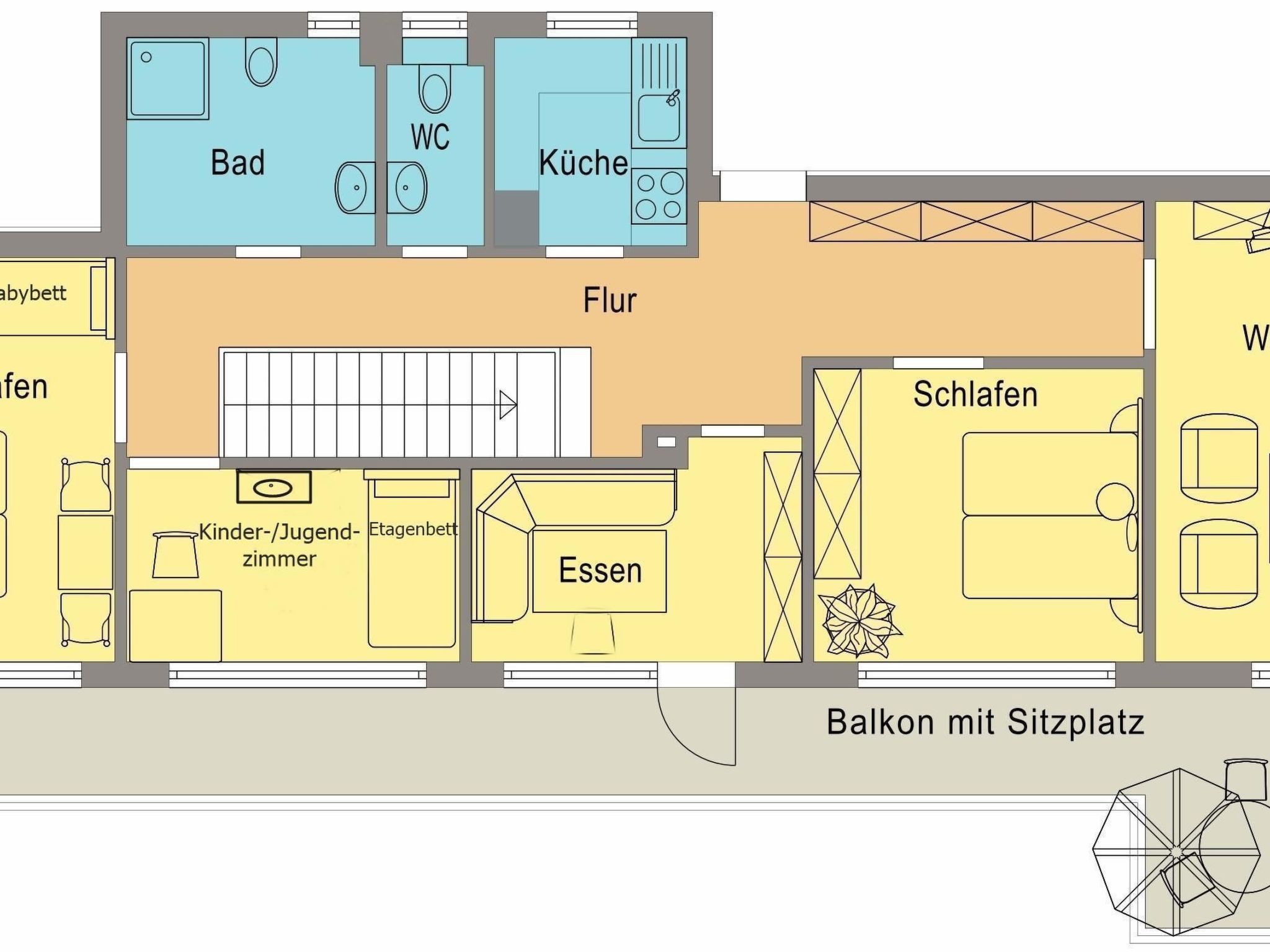 Großzügige Wohnung mit Bergblick im Haus Hopfe-Drinnen