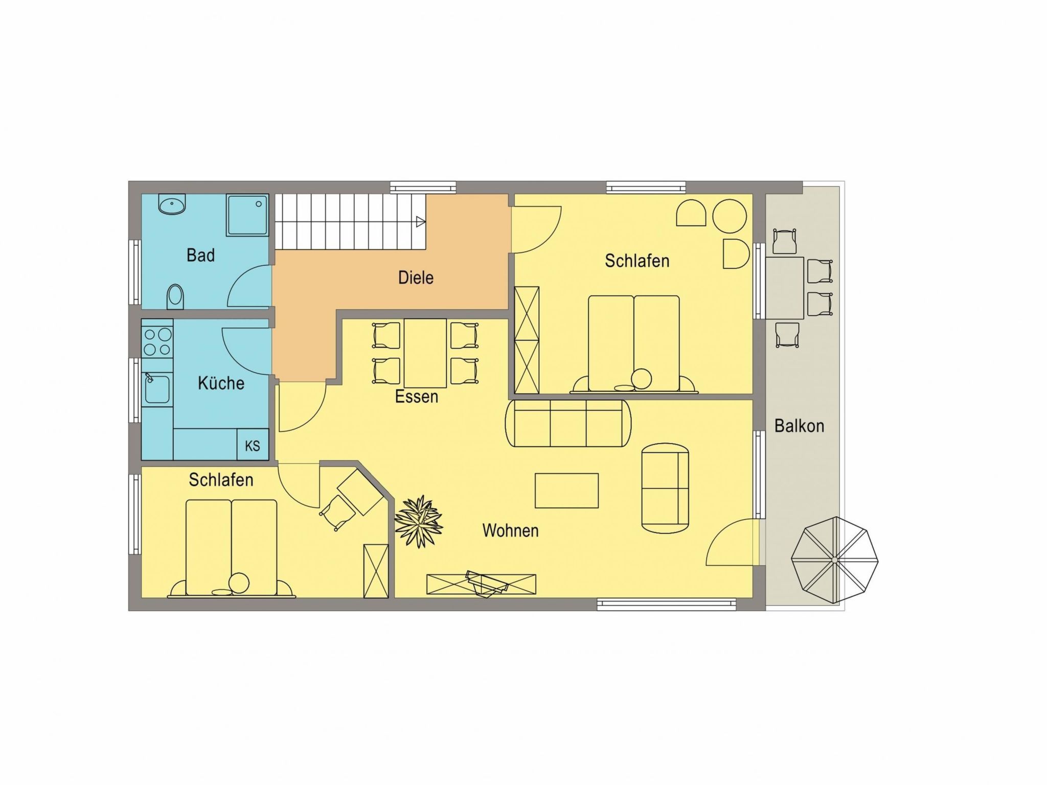 Premium-Ferienwohnung mit Balkon und Bergblick-Drinnen