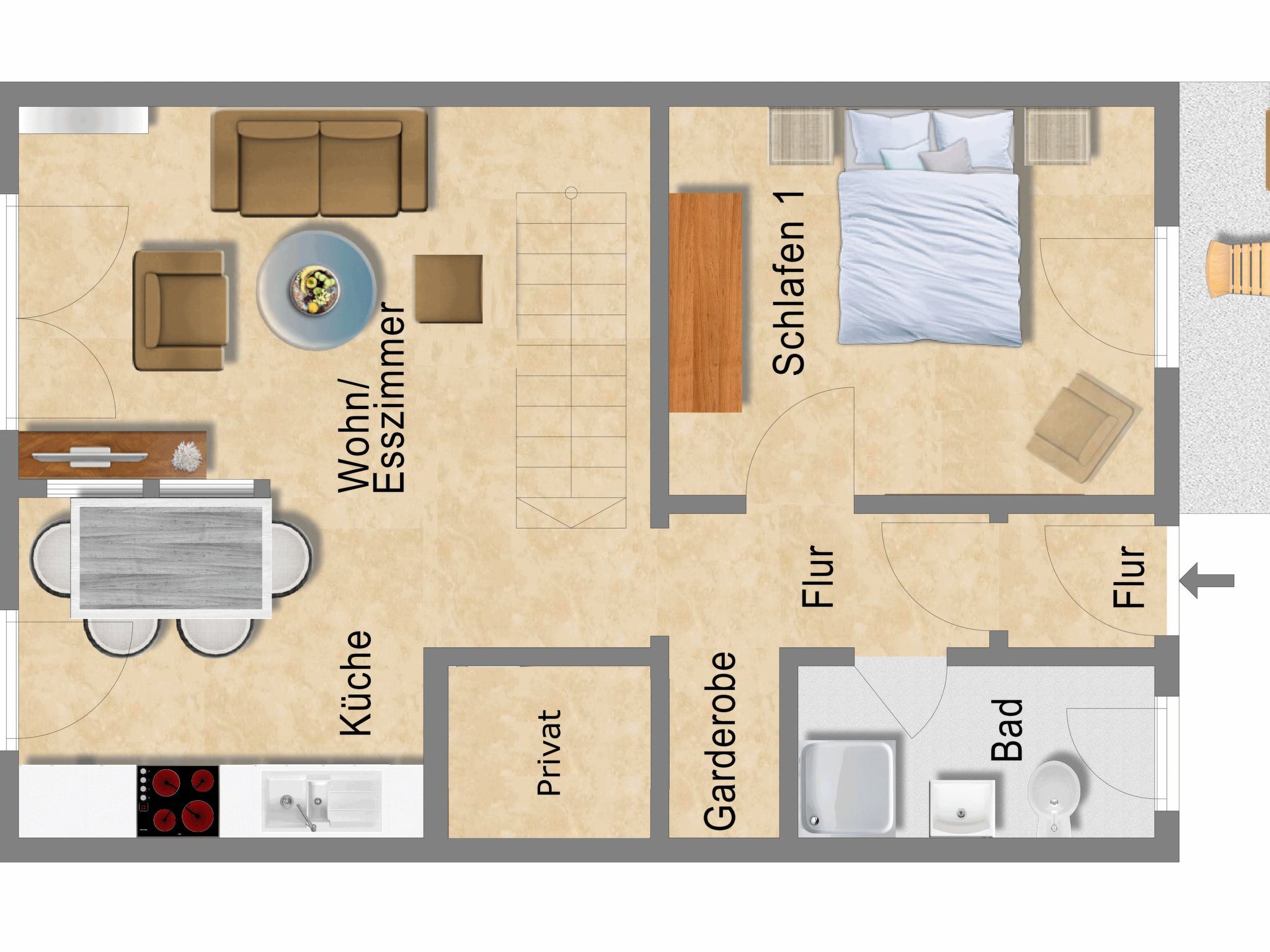 Modernes Ferienhaus mit Terrasse und Garten-Binnen