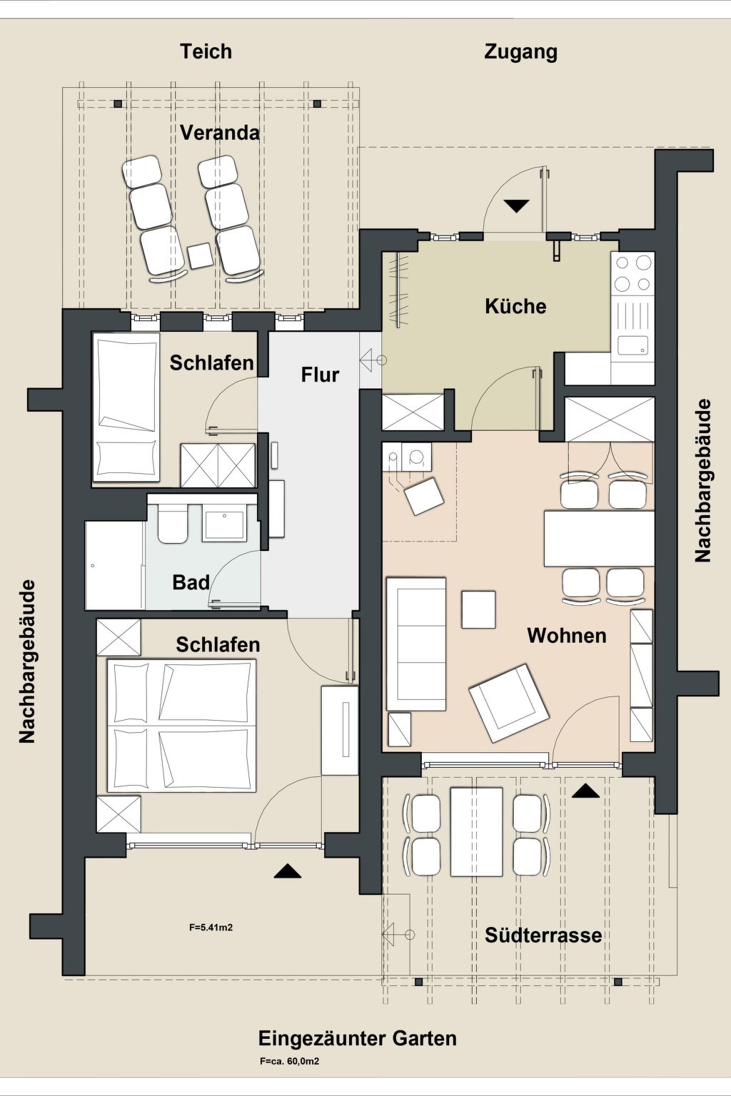 Mit Liebe ausgestattetes Haus im Naturpark-Binnen