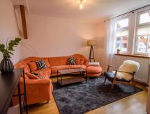 Authentiek vakwerkappartement met terras nabij golfbaan in Rauschenberg - thumbnail 1