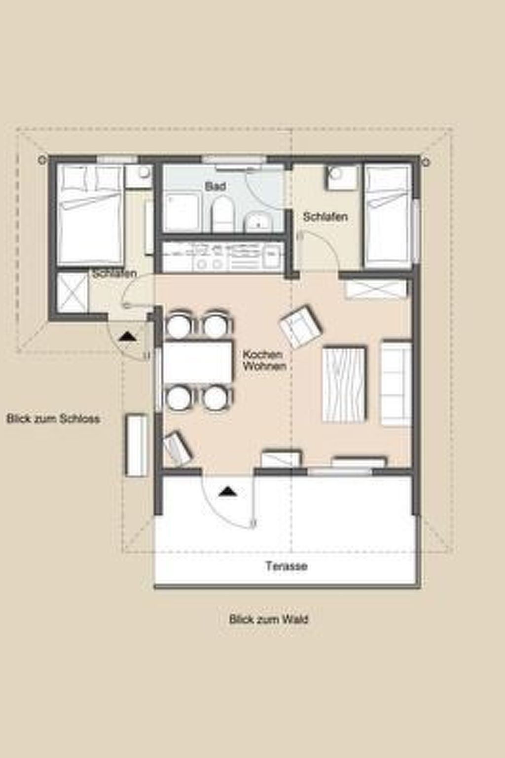 Schlossblick mit Teilseeblick-Drinnen