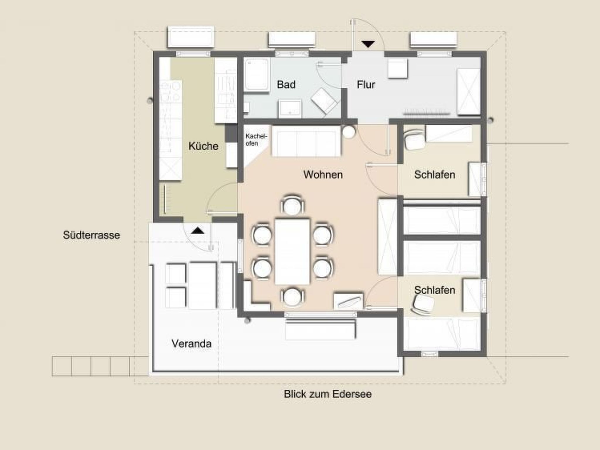 Ederseeblick in Bringhausen am Edersee-Binnen
