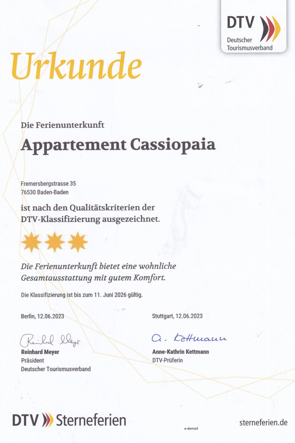 Cassiopaia in Baden-Baden-Binnen