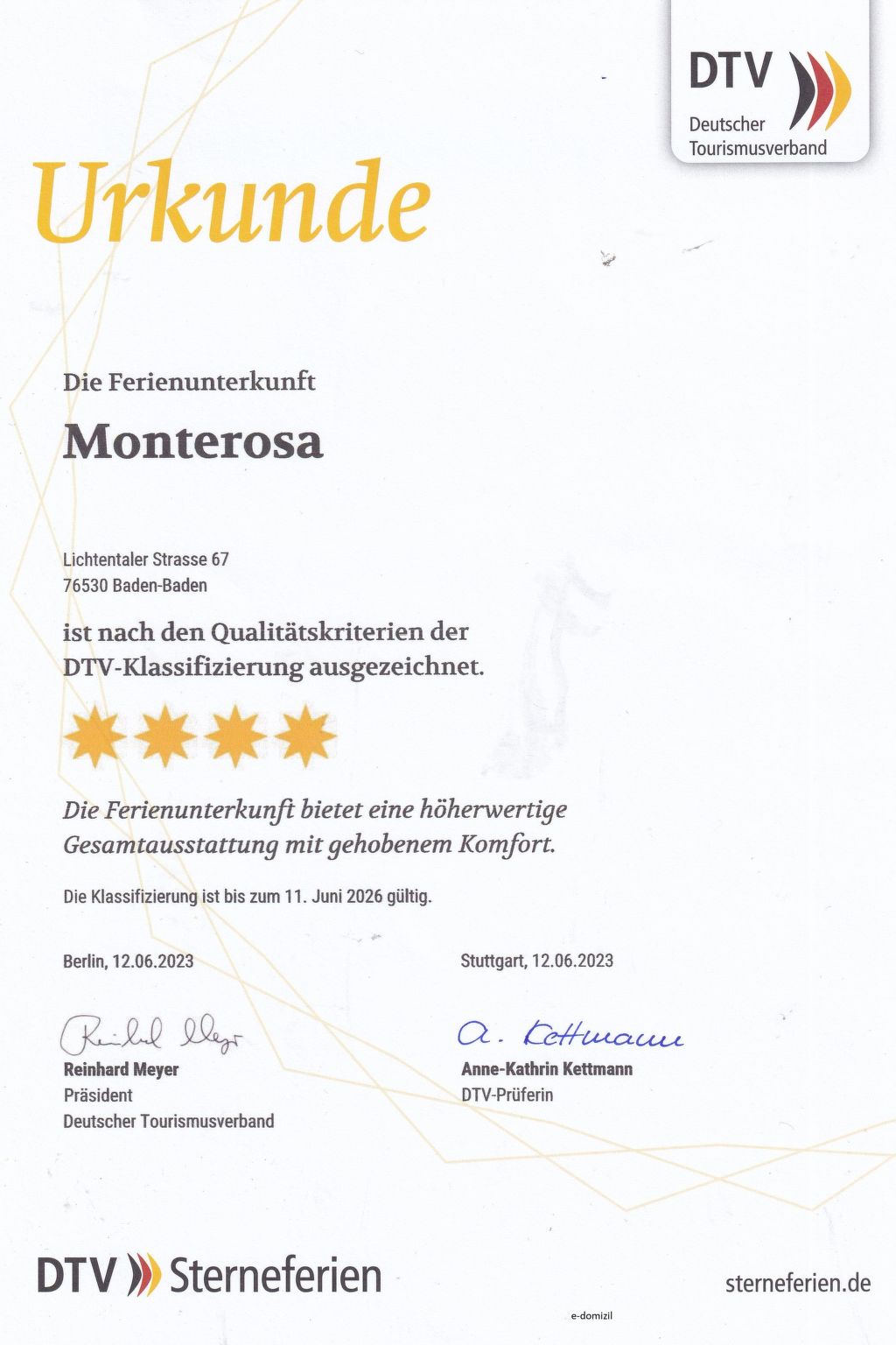 Monterosa in Baden-Baden-Binnen